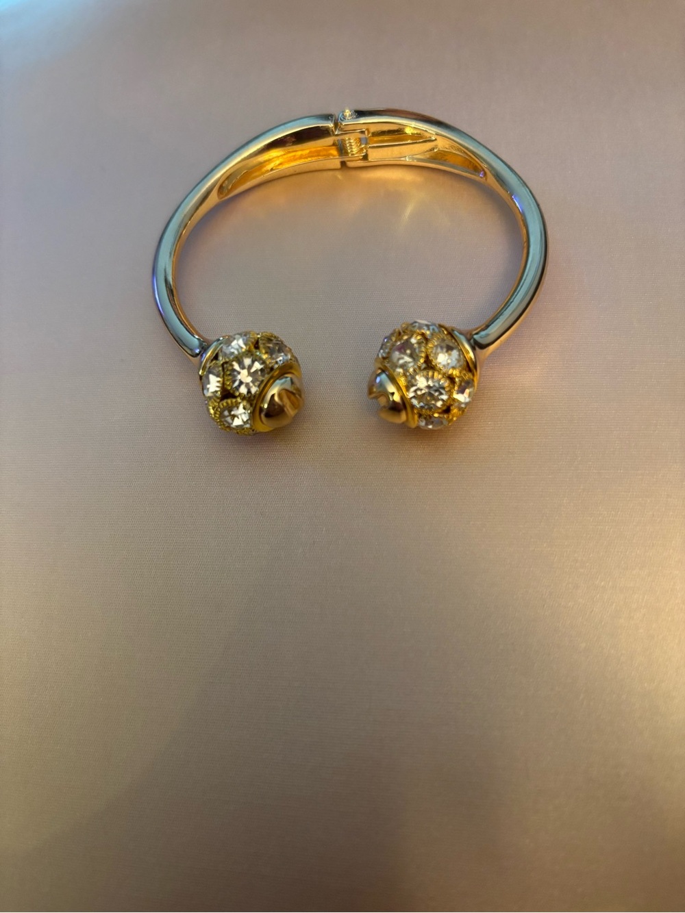 Kenneth Jay Lane crystal ball Gold-plated cuff bracelet